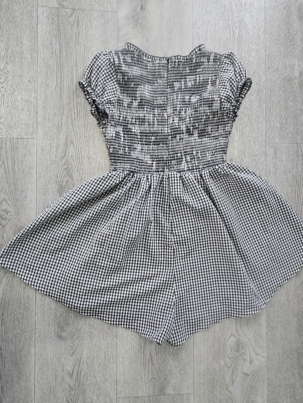 Princess Polly Black & White Gingham Smocked Romper - Picture 5 of 12